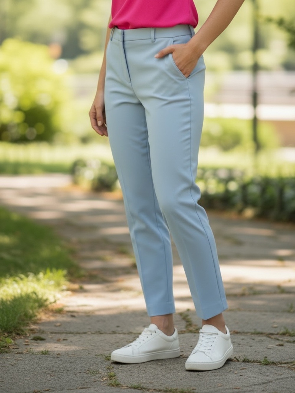Theory Light Blue Cropped Tailored Pants